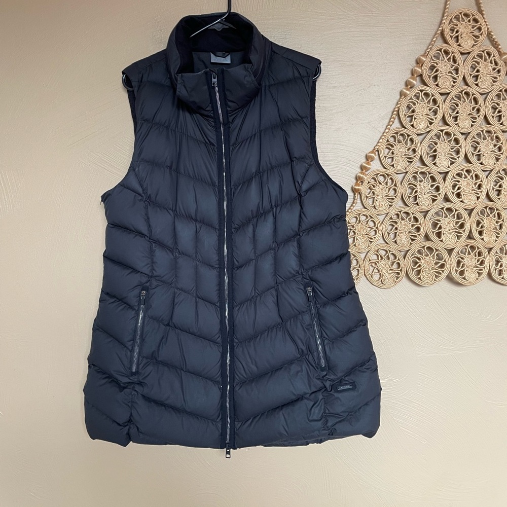 Athleta Black Quilted Down Puffer Vest